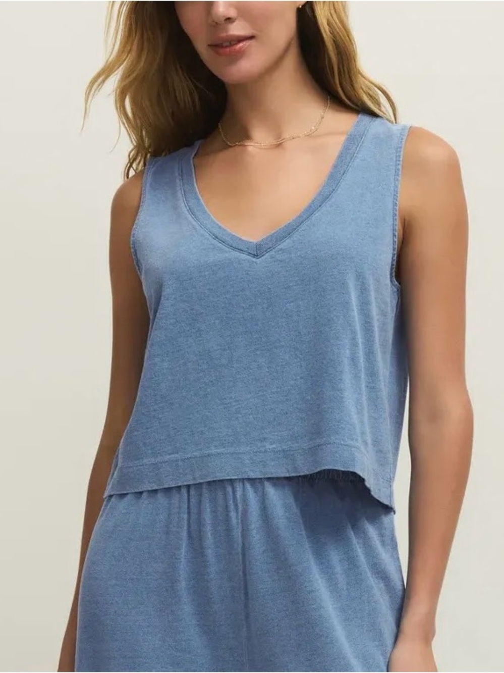 Z Supply SLOANE V-NECK TANK - Santorini Indigo SZ.L/G
